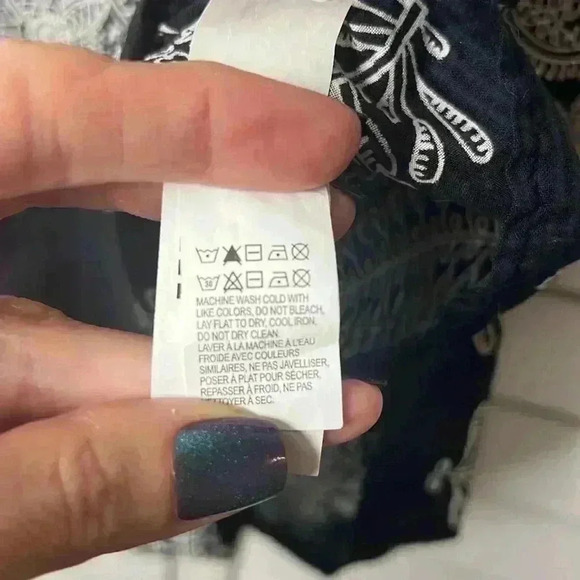 Lucky Brand Square Neck Boho Tank Top Size Small Black & White - Picture 7 of 11